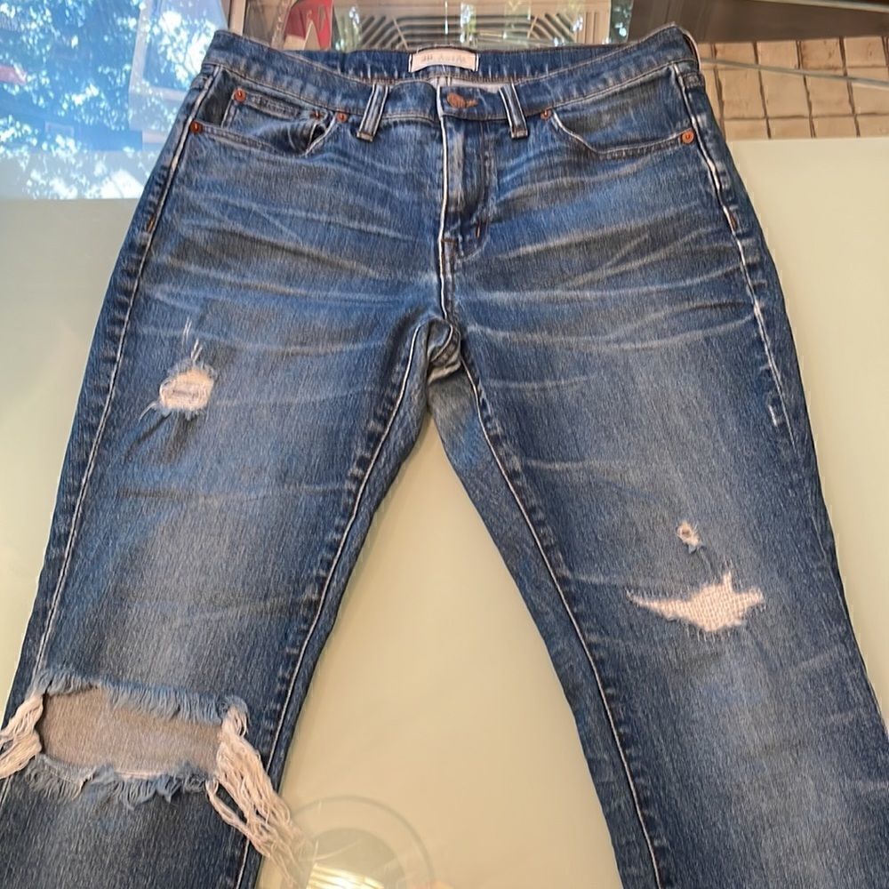 Madewell jeans 27 the slim boyjean blue distressed including crutch area - Picture 8 of 14